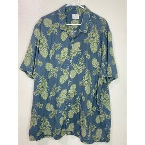 Mutual Weave Mens 3XLT Tropical Hawaiian Linen Blend Button Down Shirt